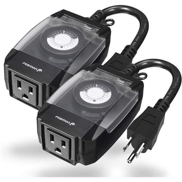 Outdoor 15A 24-Hour Mechanical Light Timer, 3-Prong ETL Listed Water Resistance - Picture 8 of 8